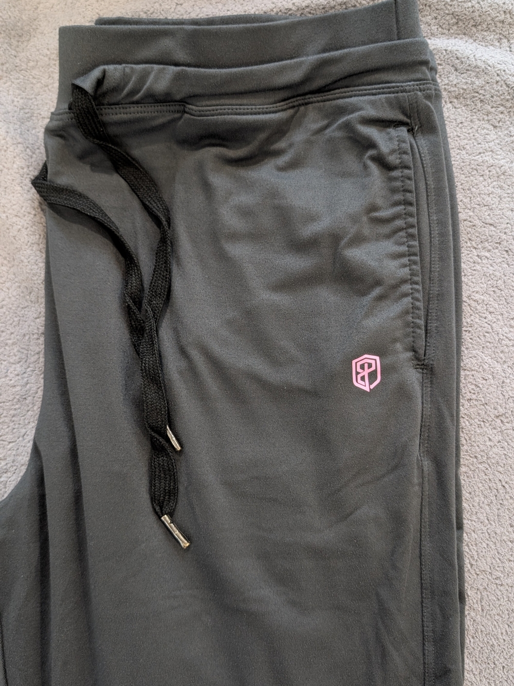 Born Primitive Charcoal Grey Track Joggers with Pink Logo